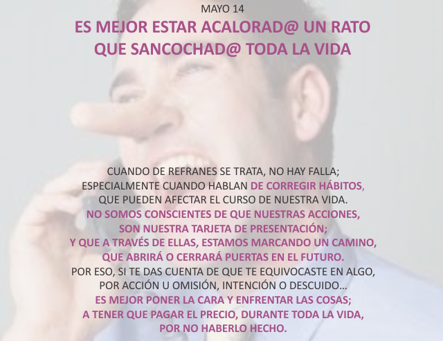 Es mejor estar acalorad@ un rato que sancochad@ toda la vida